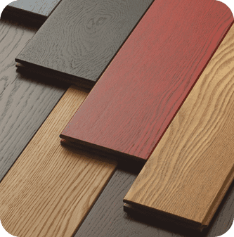 A close up of different colored wood planks